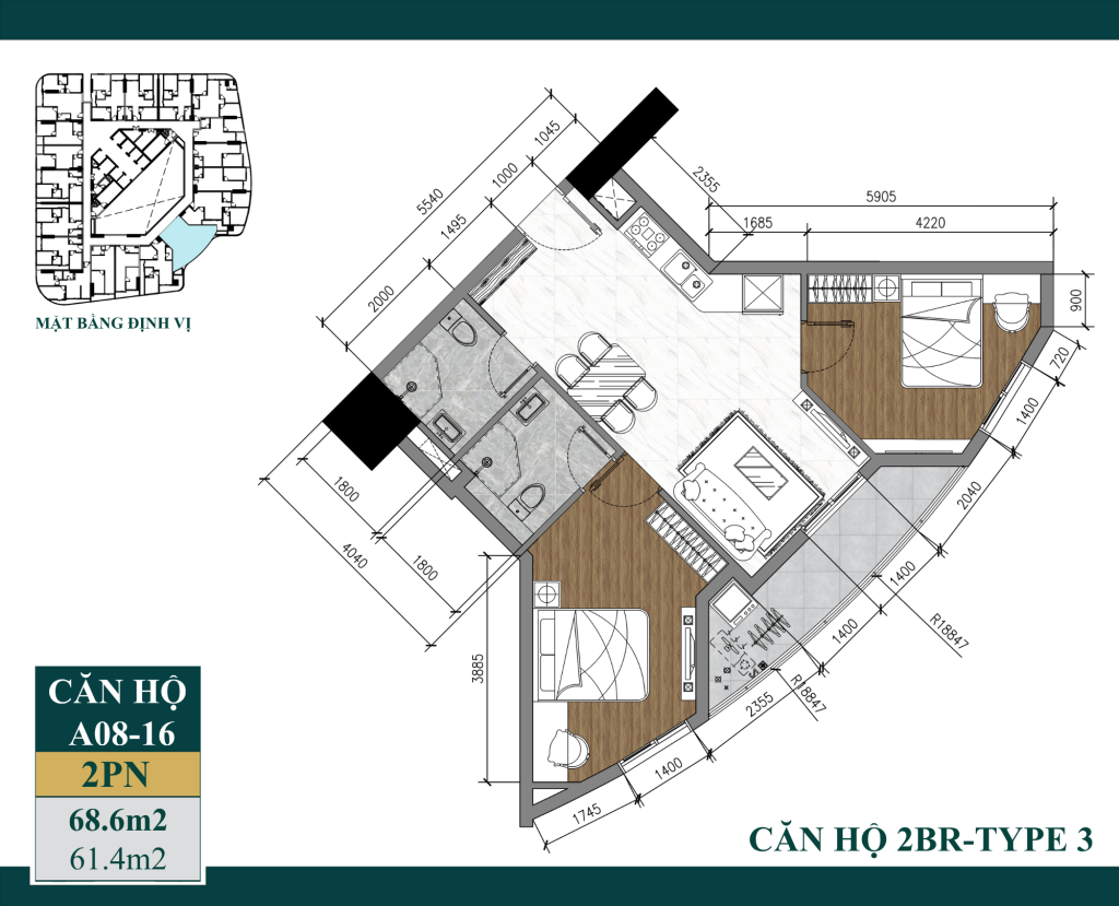 Căn 16 (Từ tầng 8 -12) của ArtStella