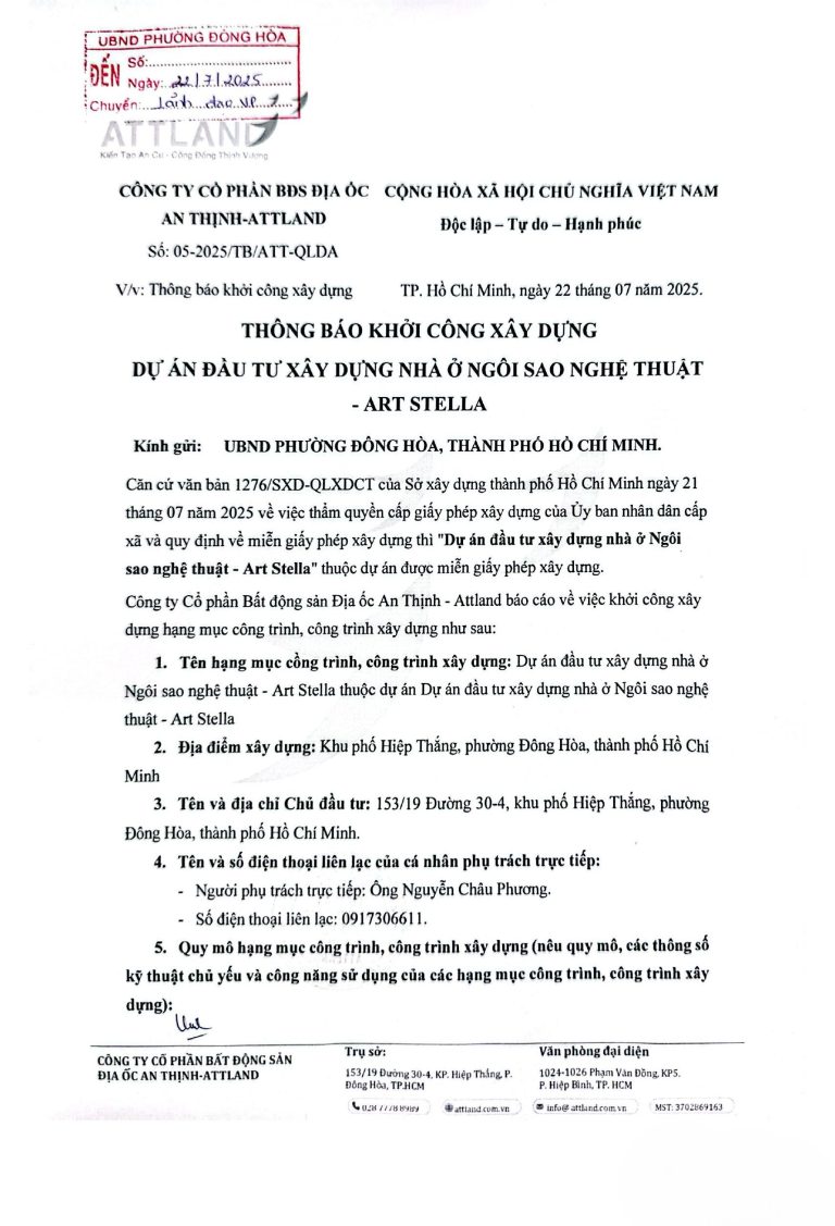 Khởi công xây dựng ArtStella